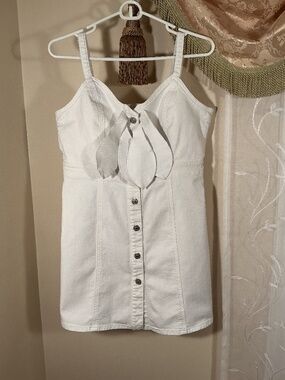 7 for all mankind white denim dress Denim Maxi Shirtdress in Solitary Star